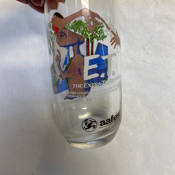 1982 E.T. The Extra-Terrestrial Glass Tumblers By aafes "E.T. Phone Home" - Picture 5 of 12